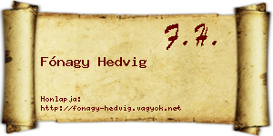 Fónagy Hedvig névjegykártya